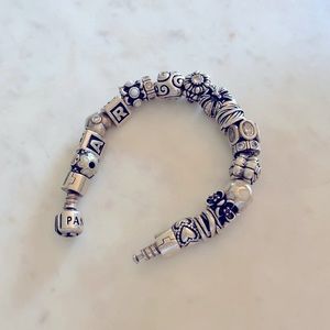 Pandora Bracelet 6.7 inches with Pandora charms